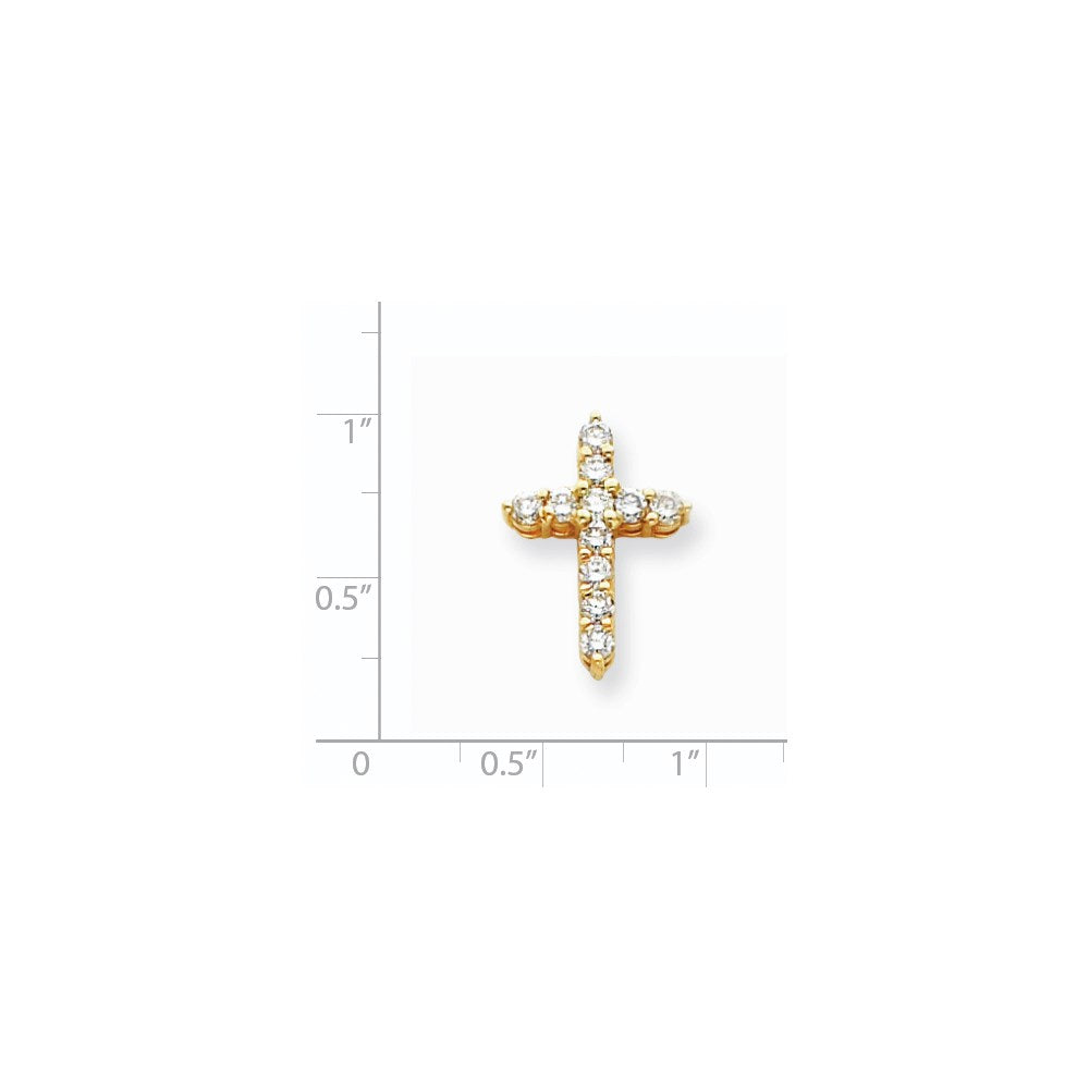 14k AA Diamond Cross Pendant