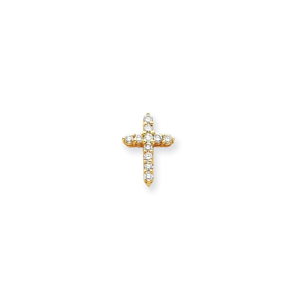 14k AA Diamond Cross Pendant