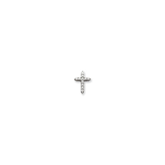 14k White Gold AAA Diamond cross pendant