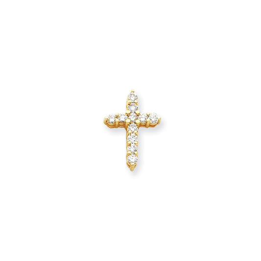 14k AA Diamond Cross Pendant