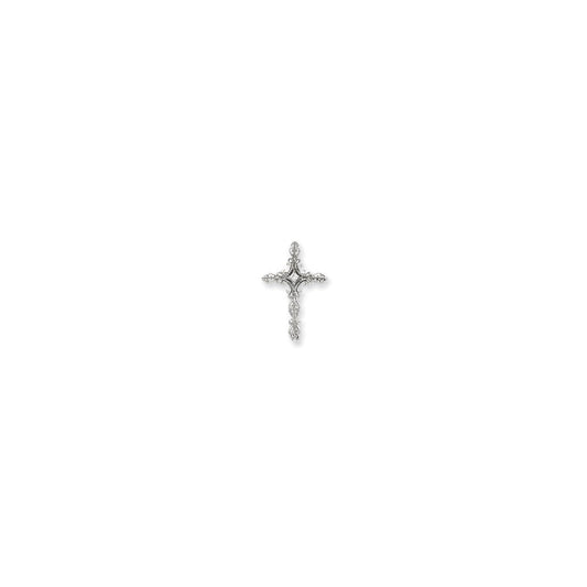 14k White Gold VS Real Diamond cross pendant