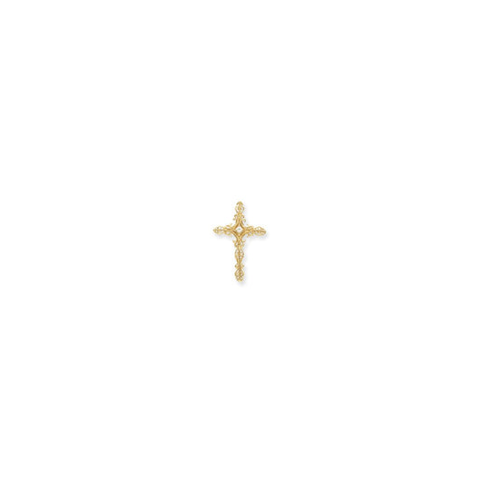 14K Yellow Gold VS Real Diamond cross pendant