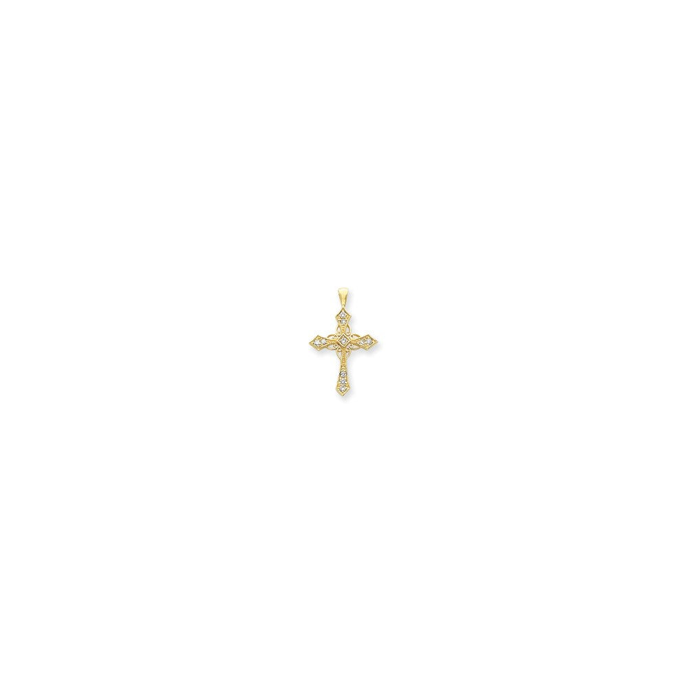 14k A Diamond cross pendant