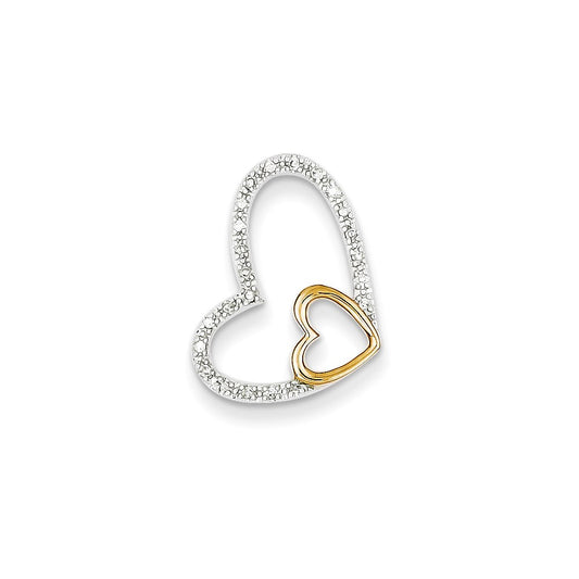 14K Yellow Gold TT Real Diamond Pendant