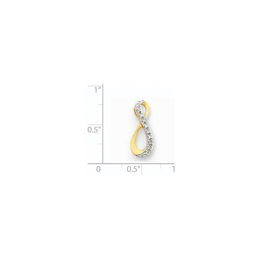 14k Yellow Gold & Rhodium Real Diamond Slide