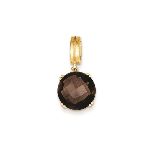 14K Yellow Gold Smokey Quartz Pendant