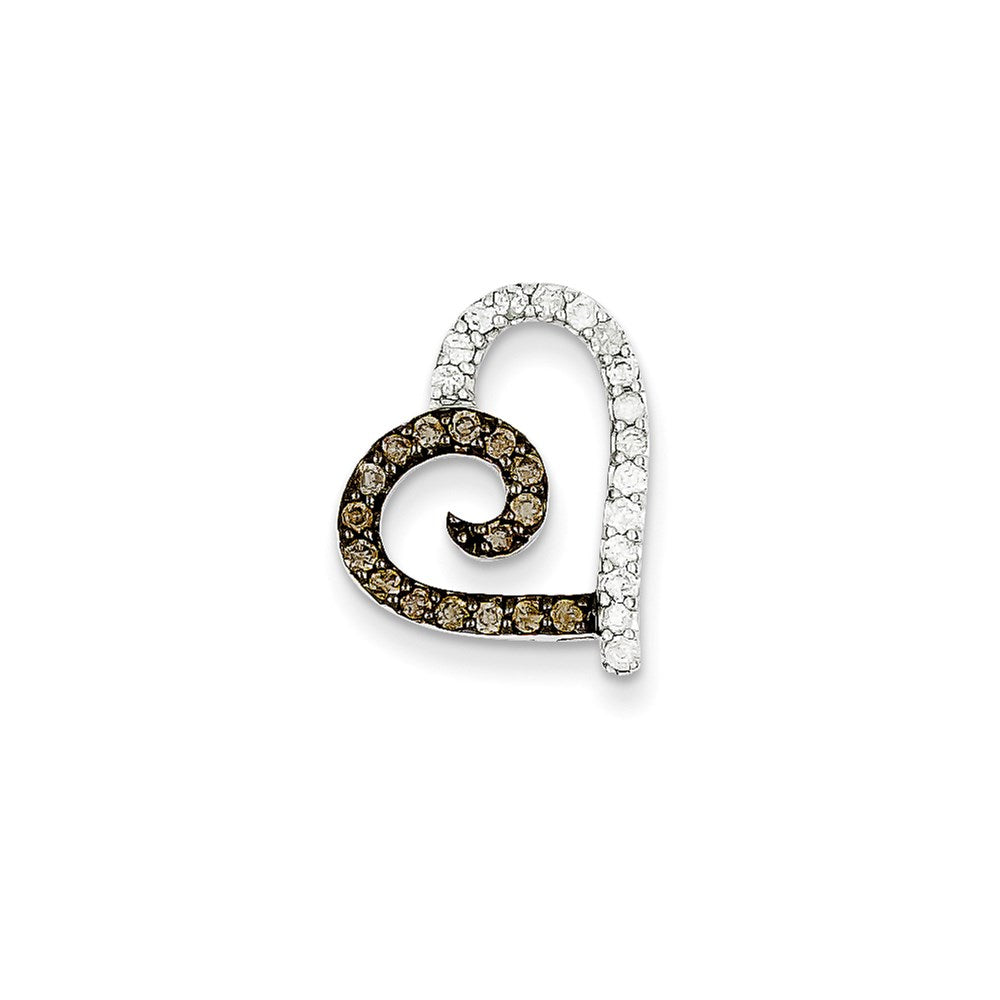 14K Champagne and Diamond Heart Pendant