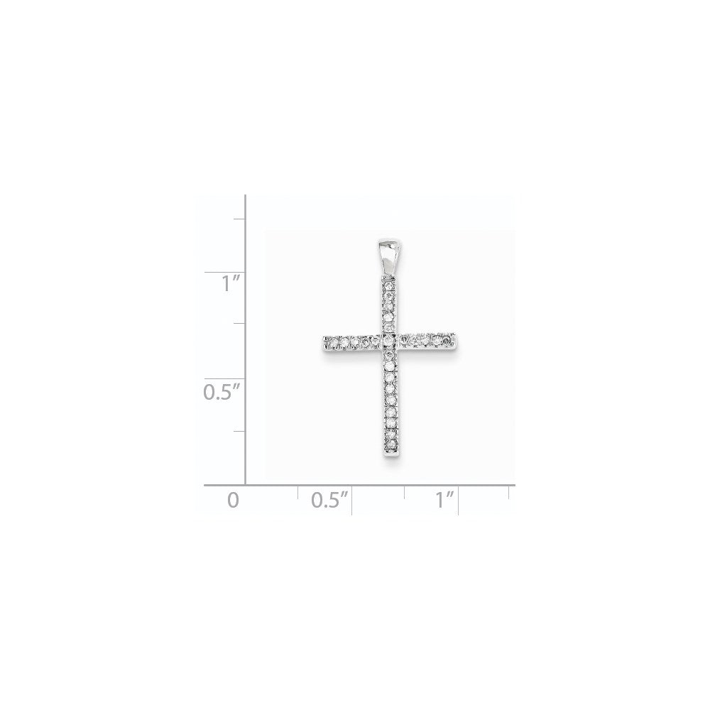 14k White Gold Cross Pendant