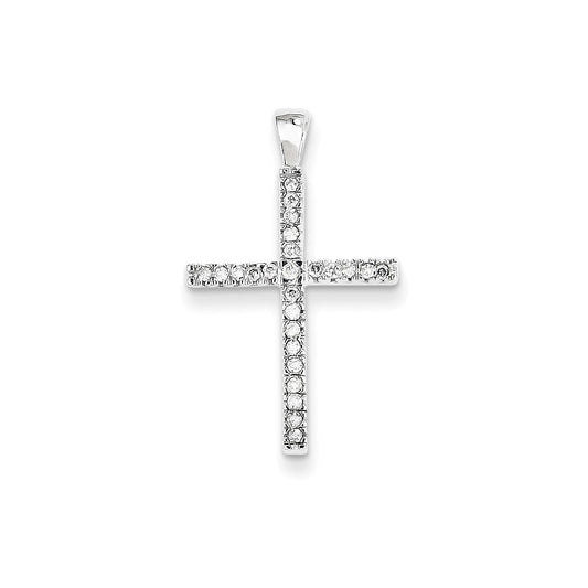 14k White Gold Cross Pendant