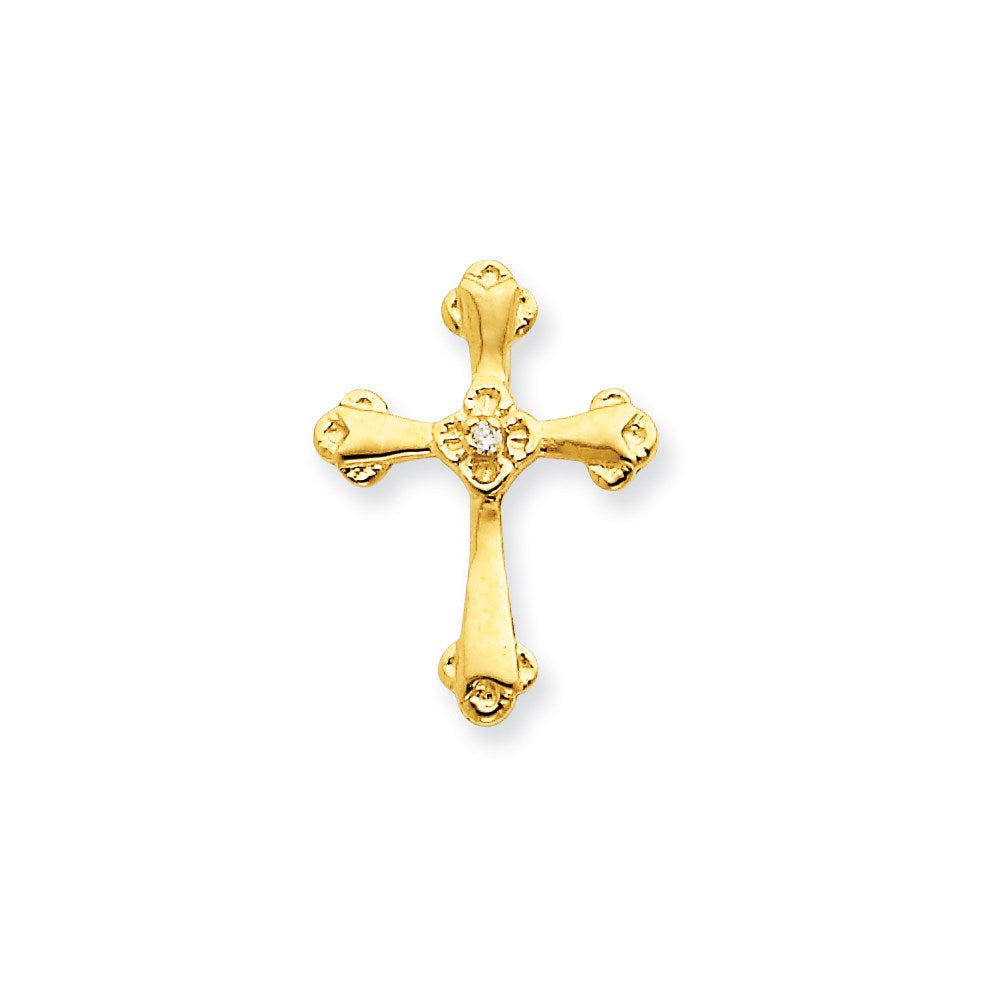 14K Yellow Gold A Real Diamond Cross