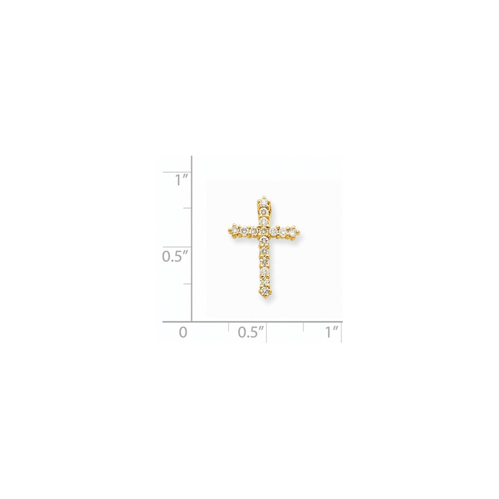 14K Yellow Gold VS Real Diamond Cross