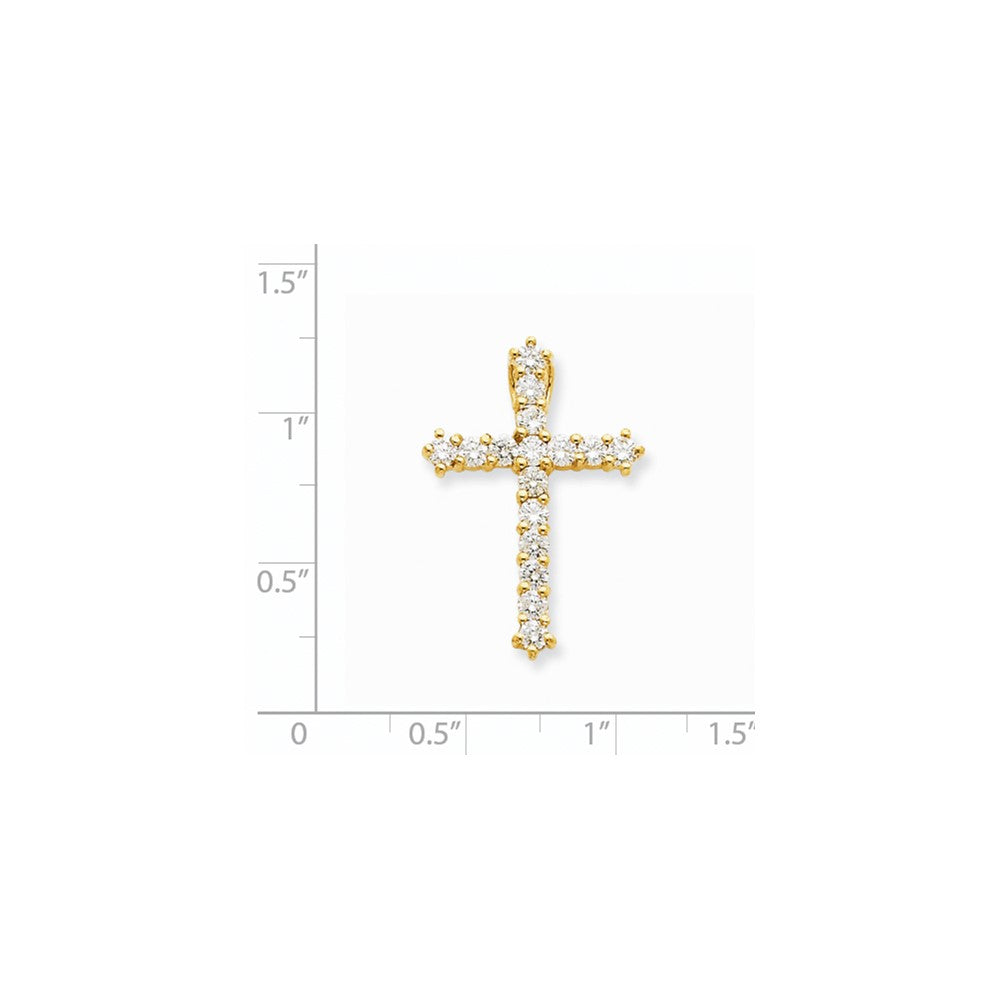 14K Yellow Gold VS Real Diamond Cross