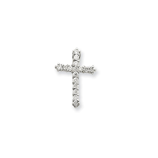 14k White Gold VS Diamond Cross