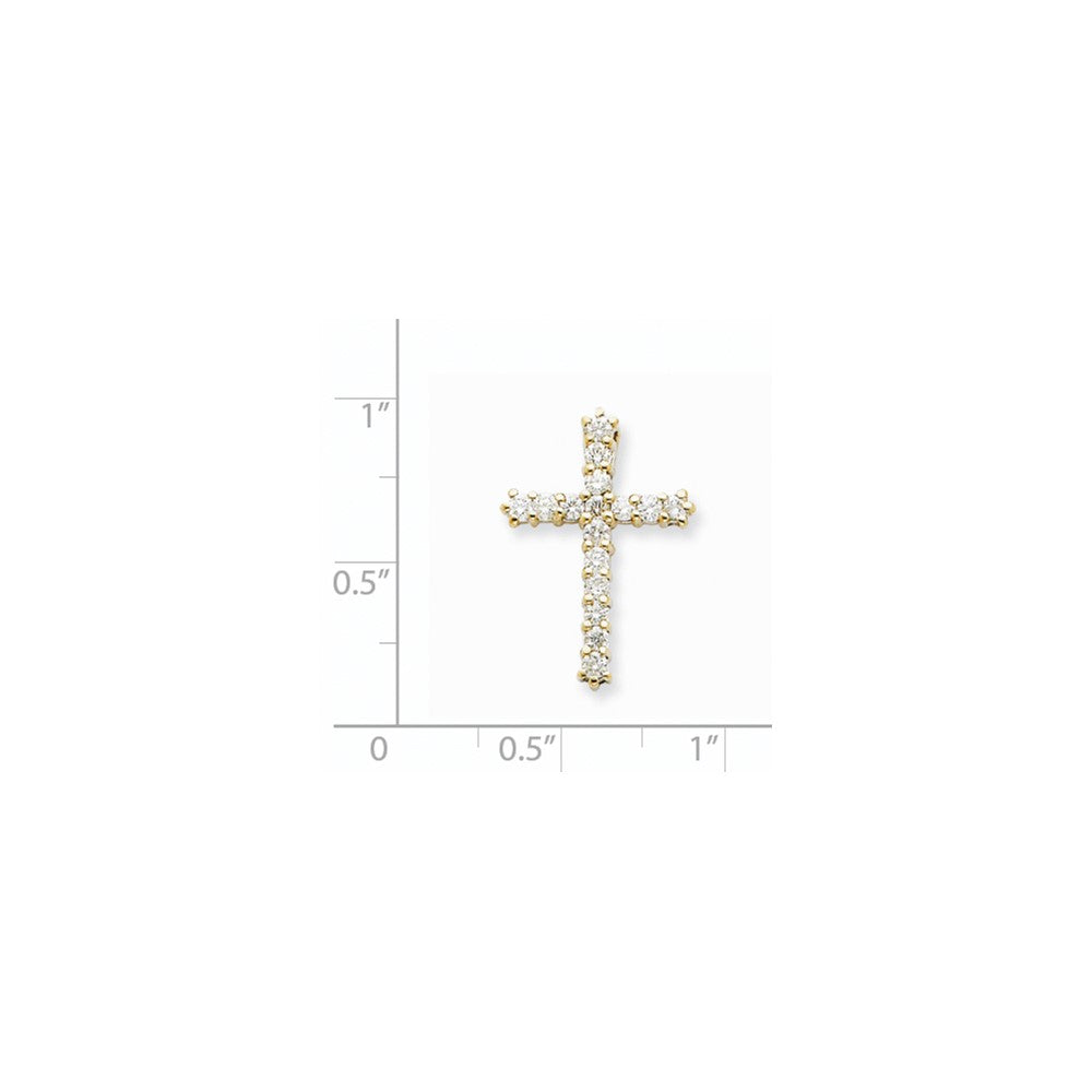 14K Yellow Gold VS Real Diamond Cross