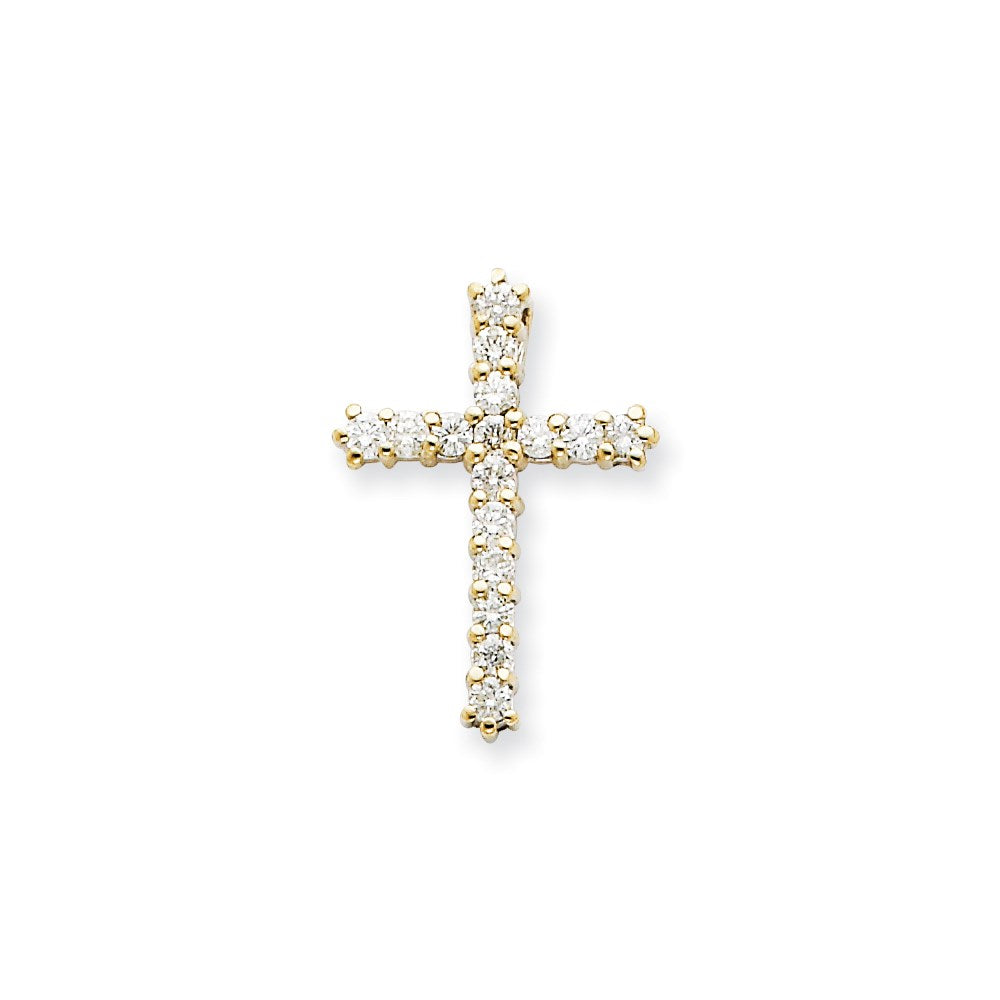 14K Yellow Gold A Real Diamond Cross