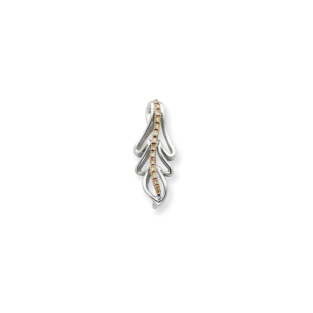 14K White Gold & Rhodium Real Diamond Pendant