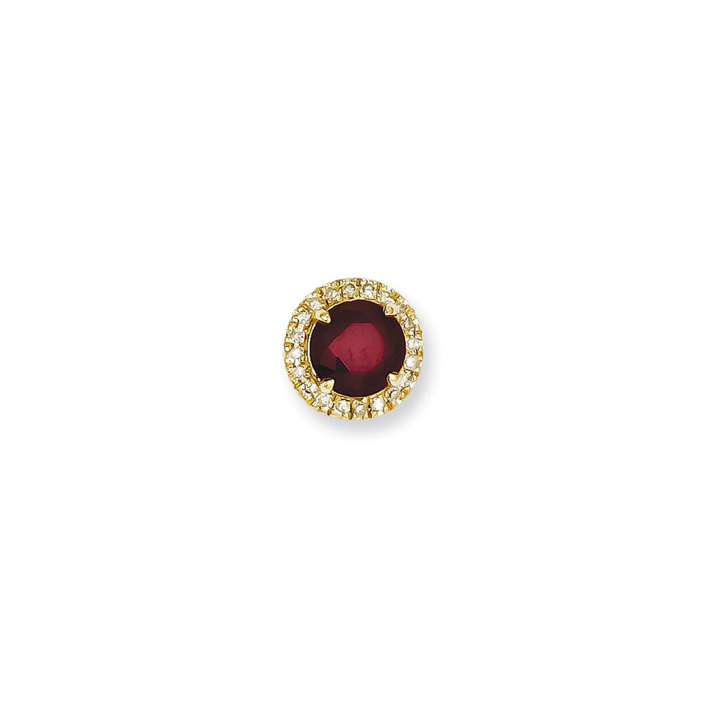 14k Diamond and Composite Ruby Pendant