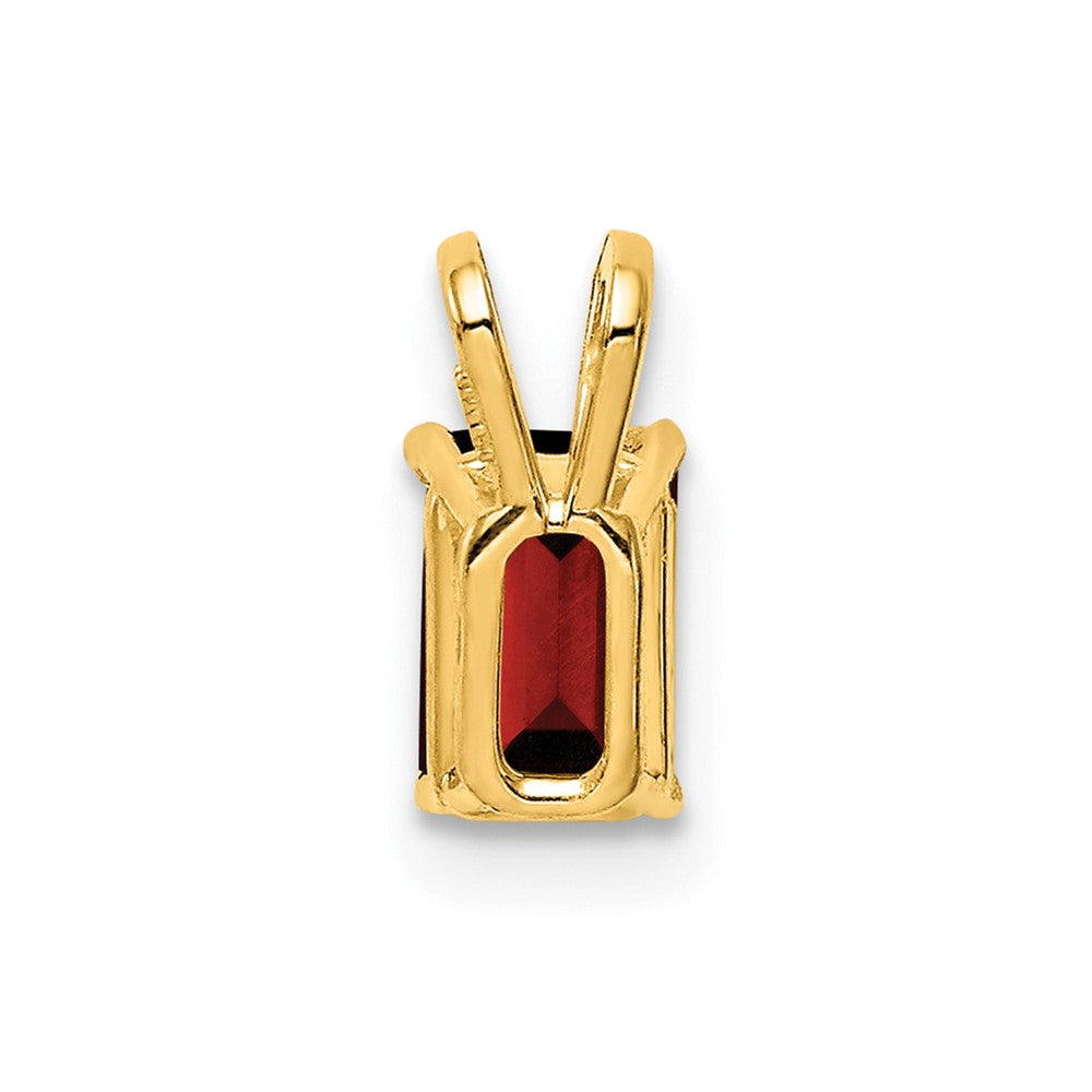 14K Yellow Gold 6x4mm Emerald Cut Garnet pendant