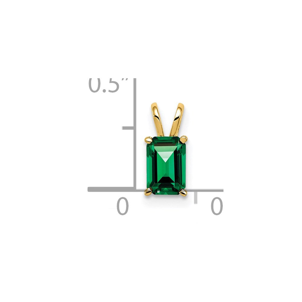 14K Yellow Gold 6x4mm Emerald Cut Mount St. Helens pendant