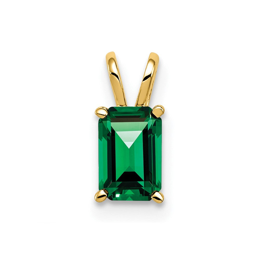 14K Yellow Gold 6x4mm Emerald Cut Mount St. Helens pendant