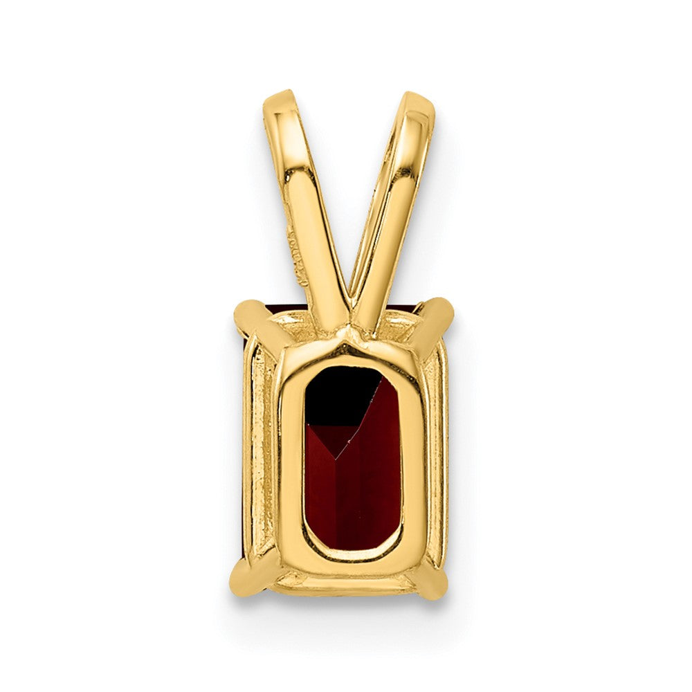 14K Yellow Gold 7x5mm Emerald Cut Garnet pendant