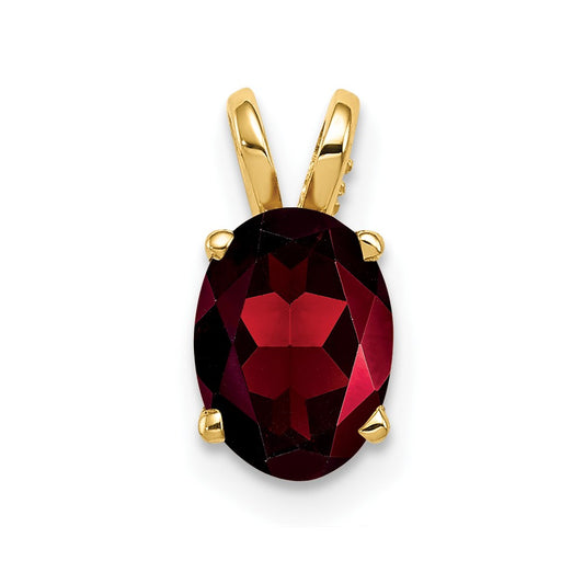 14K Yellow Gold 8x6mm Oval Garnet pendant