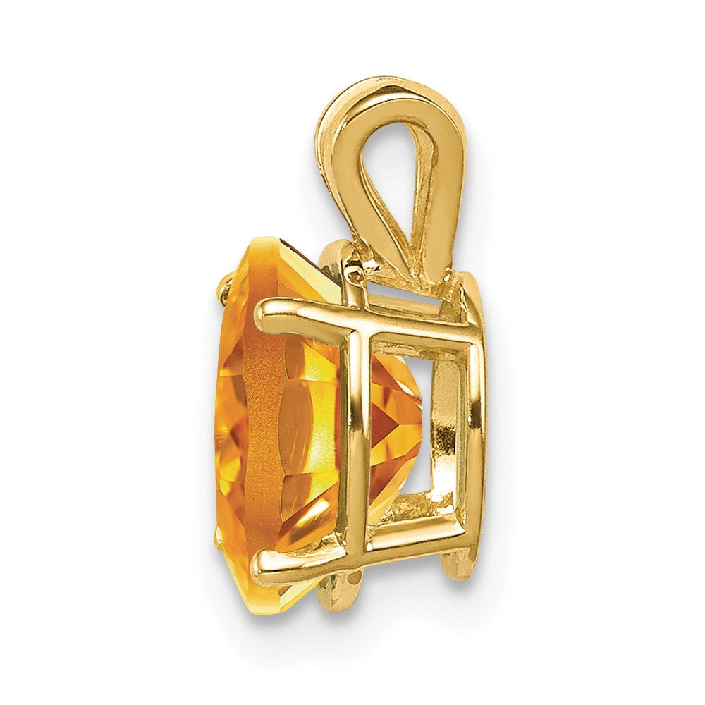 14K Yellow Gold 9x7mm Oval Citrine pendant