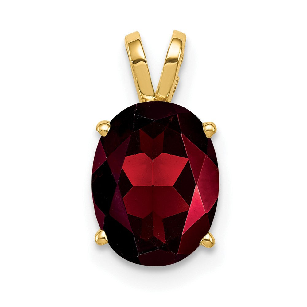 14K Yellow Gold 9x7mm Oval Garnet pendant