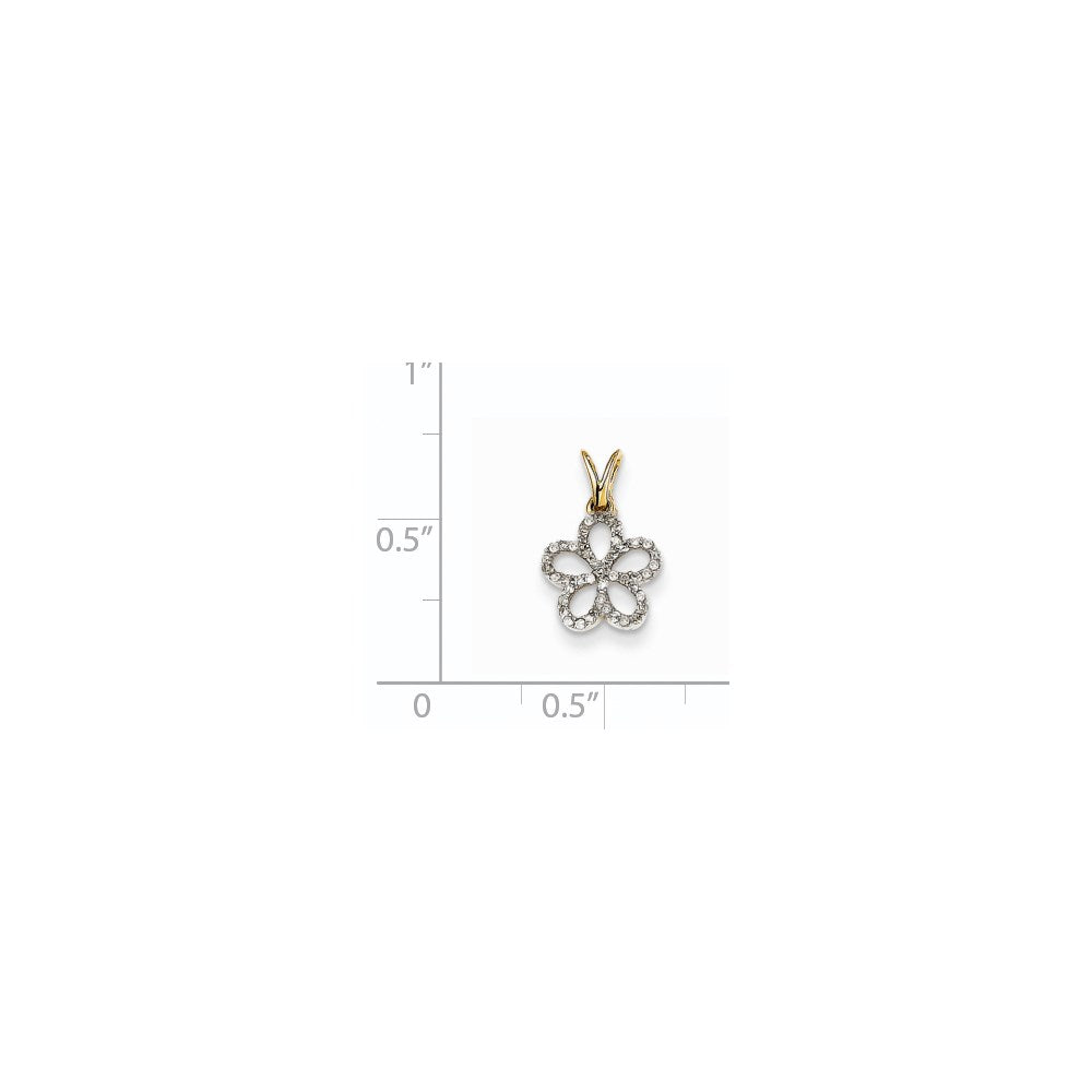 14k Diamond Flower Pendant