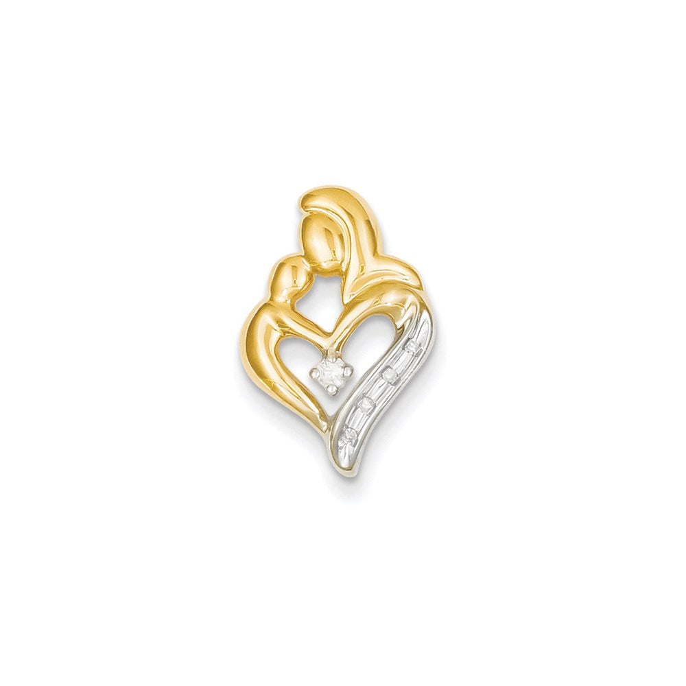 14k Diamond Heart Slide Pendant