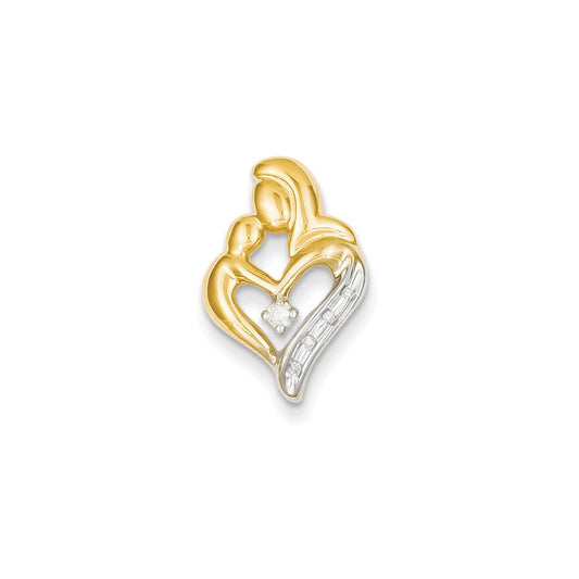 14k Diamond Heart Slide Pendant