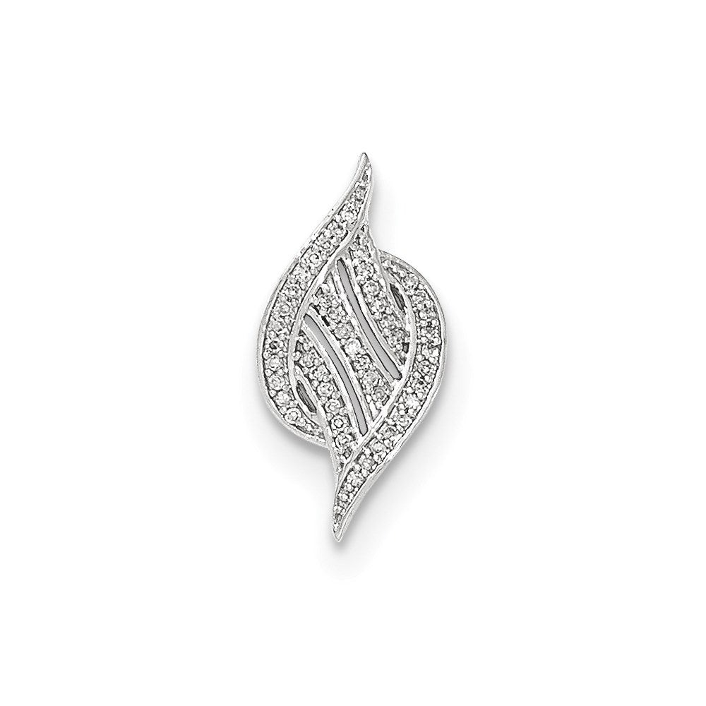 14k White Gold White Real Diamond Pendant