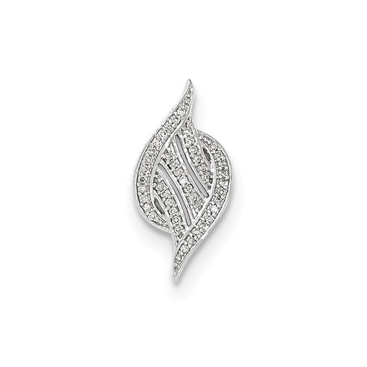 14k White Gold White Real Diamond Pendant