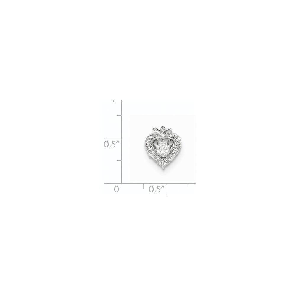 14k White Gold with Real Diamond Heart Pendant