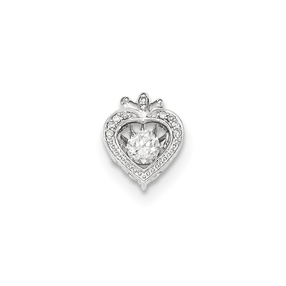 14k White Gold with Real Diamond Heart Pendant