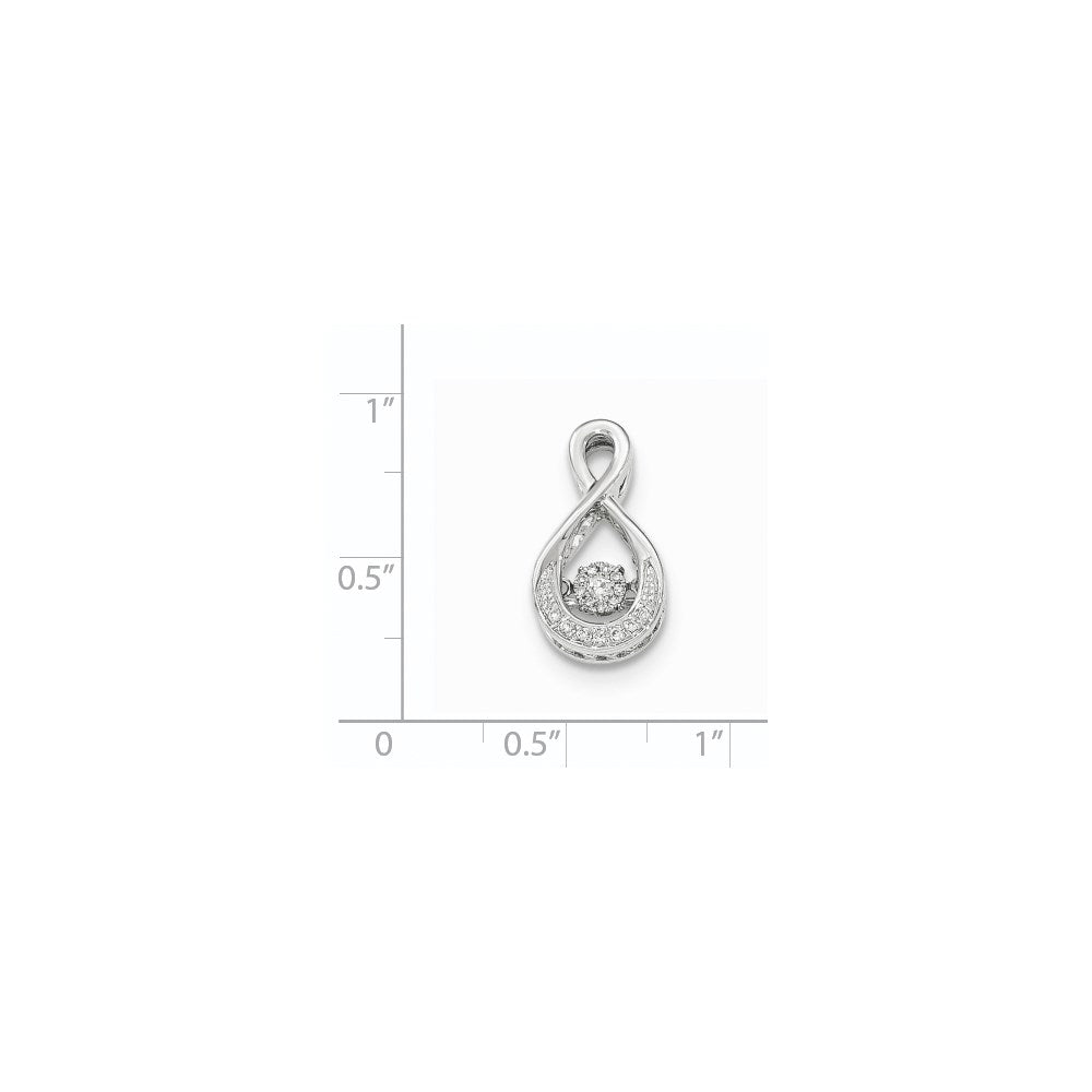 14K White Gold Vibrant Real Diamond Slide Pendant