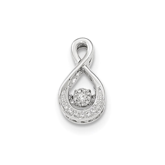 14K White Gold Vibrant Real Diamond Slide Pendant