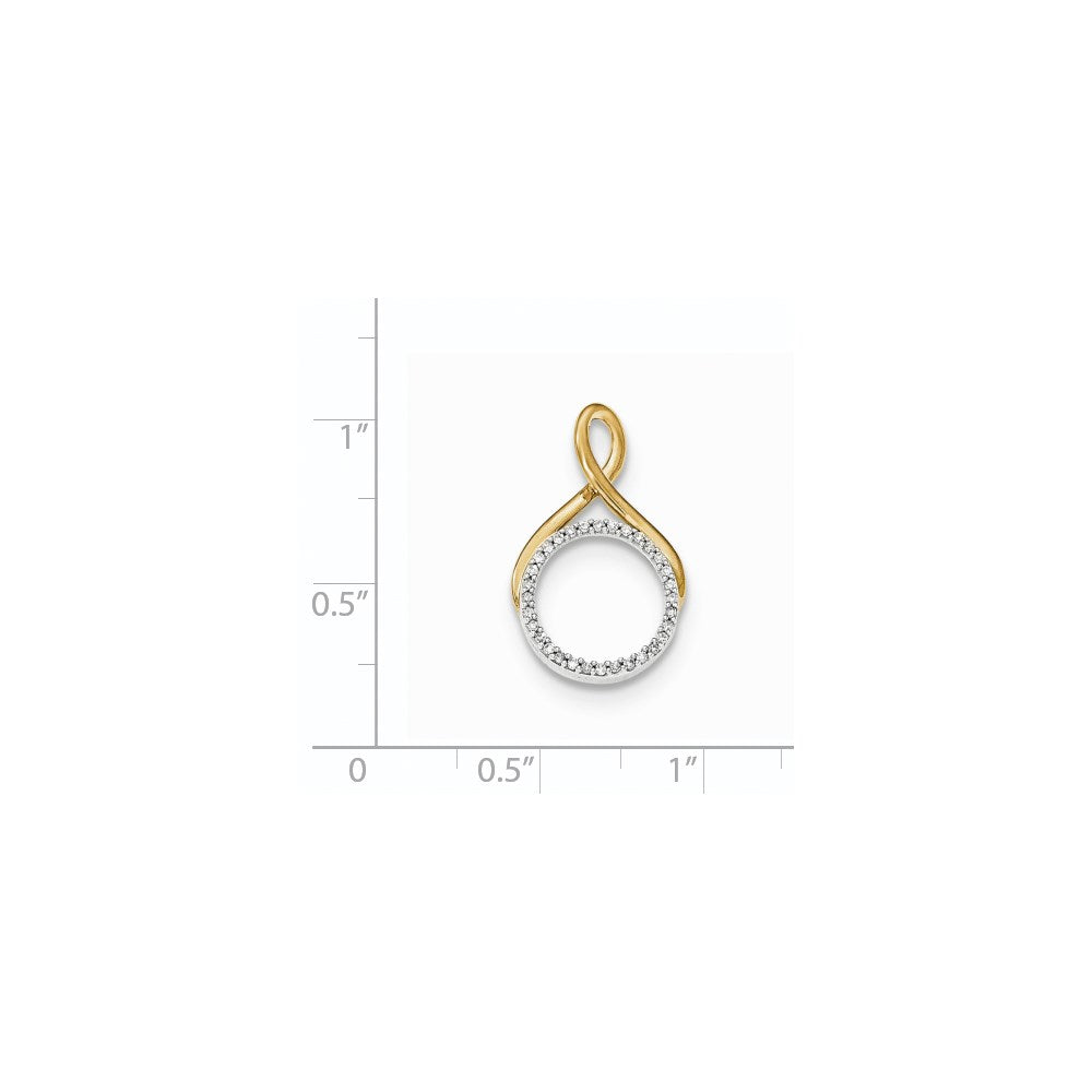 14k Two-Tone Gold Real Diamond Chain Slide