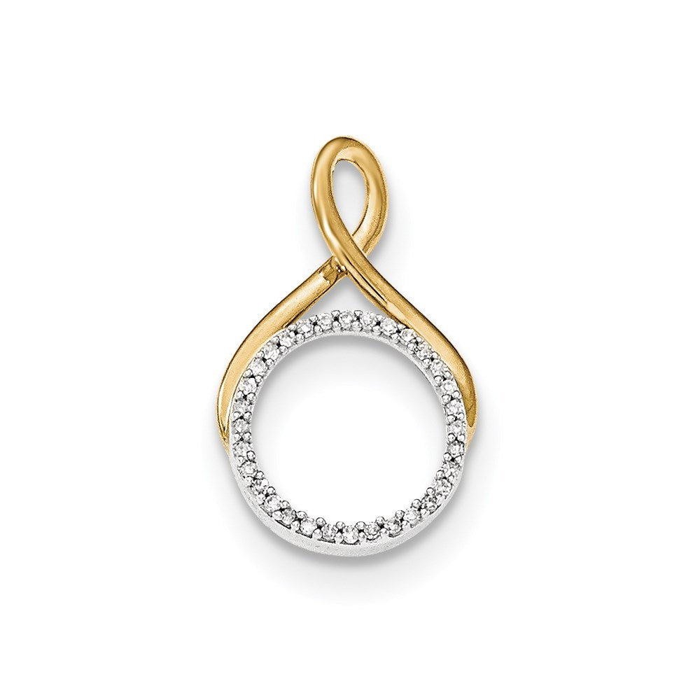 14k Two-Tone Gold Real Diamond Chain Slide