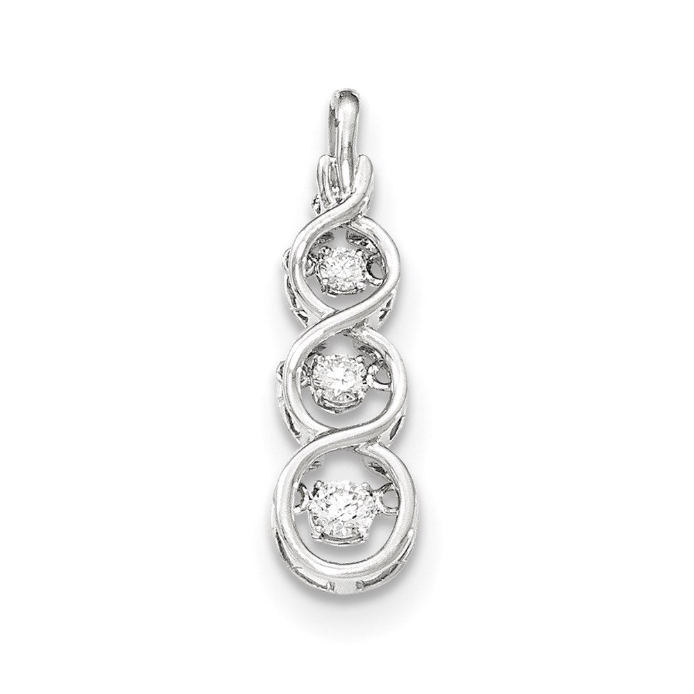 14k White Gold Vibrant Real Diamond Circles Chain Slide