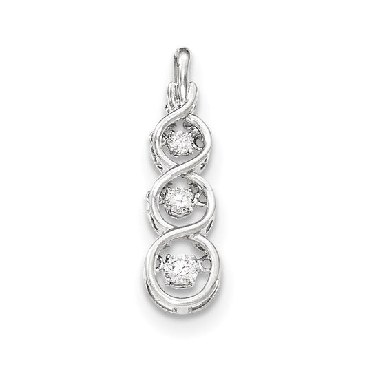 14k White Gold Vibrant Real Diamond Circles Chain Slide