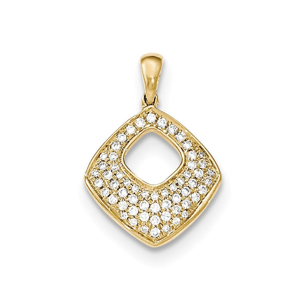 14K PavÃƒÂ© Diamond Square Pendant