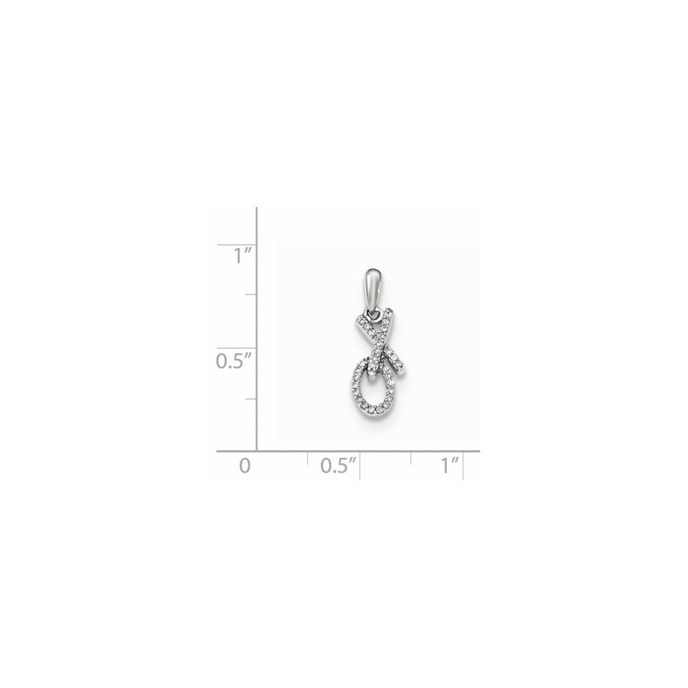 14K White Gold Real Diamond XO Pendant