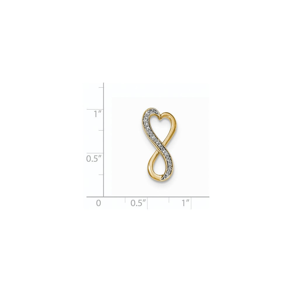 14K Yellow Gold Real Diamond Infinity Slide Pendant