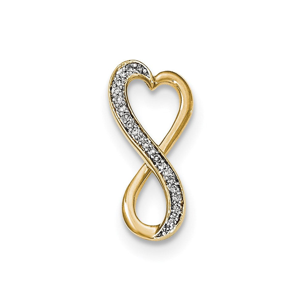 14K Yellow Gold Real Diamond Infinity Slide Pendant