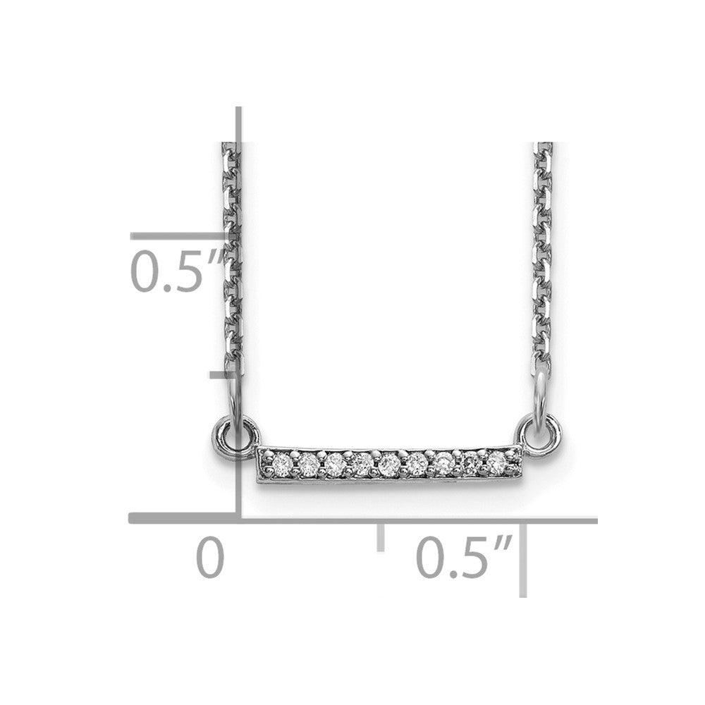 14k White Gold Real Diamond Tiny Bar Necklace