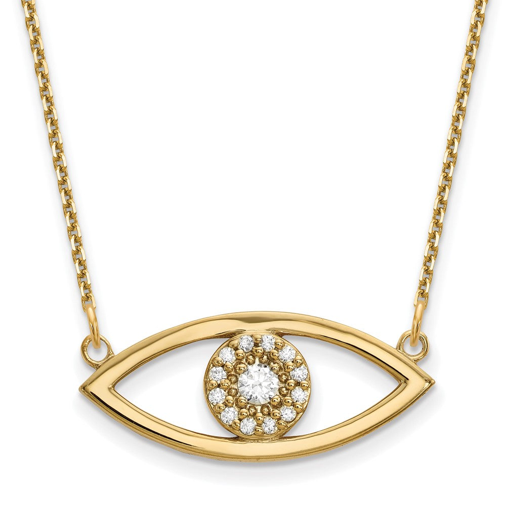 Blule Evil Eye Pendant Necklace in Solid 9ct Yellow Gold