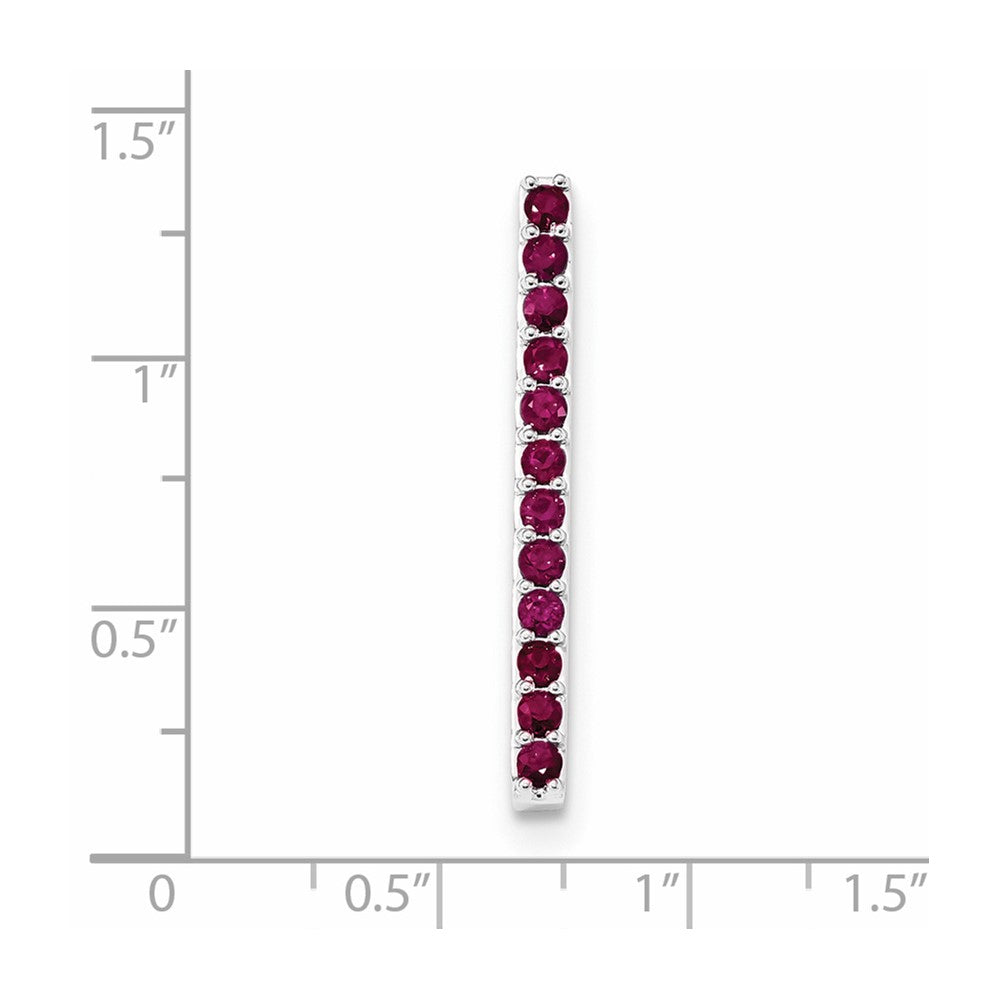 14k White Gold Ruby Chain Slide