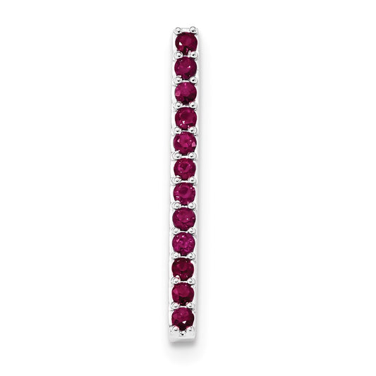 14k White Gold Ruby Chain Slide