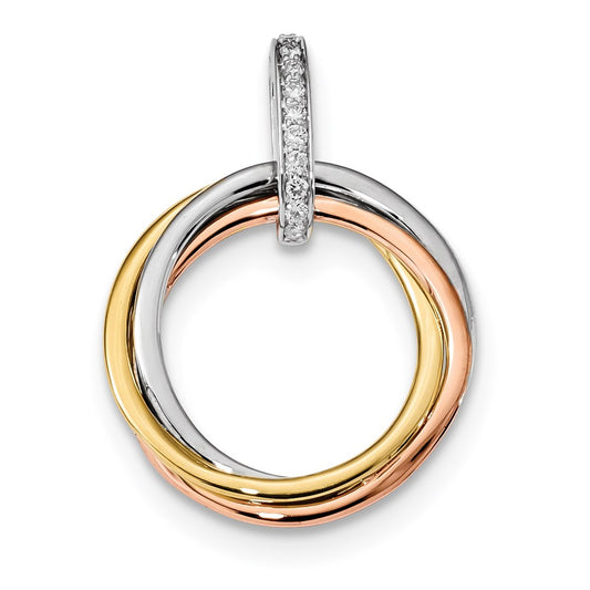 14k White/Yellowith Rose Gold Diamond Pendant